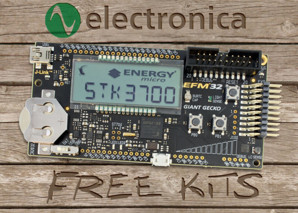 EFM32GG-STK3700 Giant Gecko microcontroller starter kit skal deles ut på electronica 2012 dersom man registrerer sin interesse.