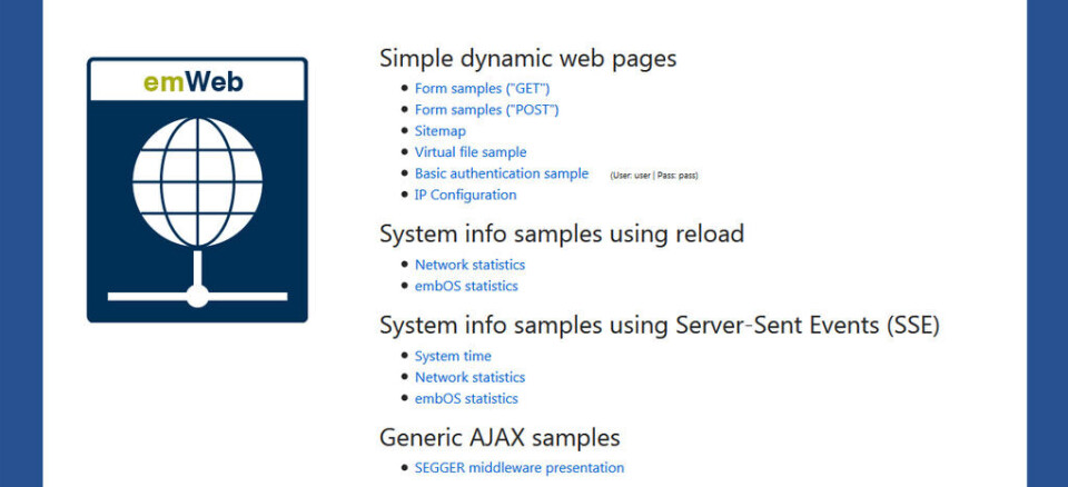 Web-server for dingser
