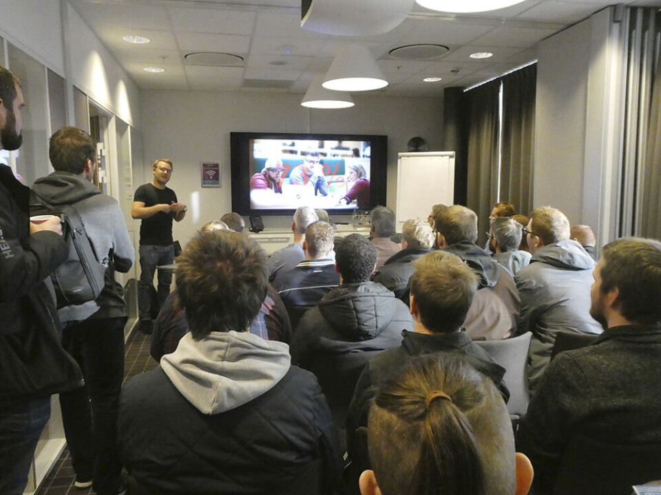 Her var interessen stor: Programsjef Kristian Hesthaug i StartUpLab kunne også fortelle at de nylig har åpnet kontor i Bergen.