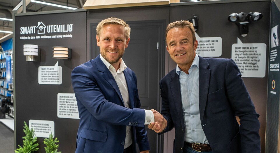 Andreas Westgaard, Elkjøp og Tom Scharning, Datek har funnet hverandre som teknologipartnere. Foto: Patric Lamu, Elkjøp