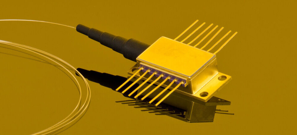 Eksempel på komponent fra Laser Components, en enkeltmodus diodelaser. Foto: Laser Components.