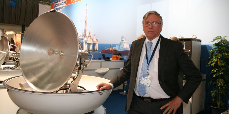 Jotron lanserer en helt ny stabilisert antenne for bredbånds satellittkommunikasjon fra skip, som ifølge Kjell Nohr har en nøyaktighet på ned til 0,2 grader!