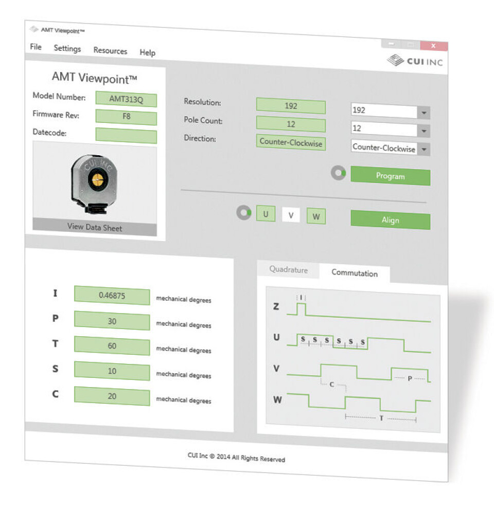 Figur 3: CUIs AMT Viewpoint GUI tillater brukerne å programmere flere giverparametre og få tilgang til diagnosedata.
