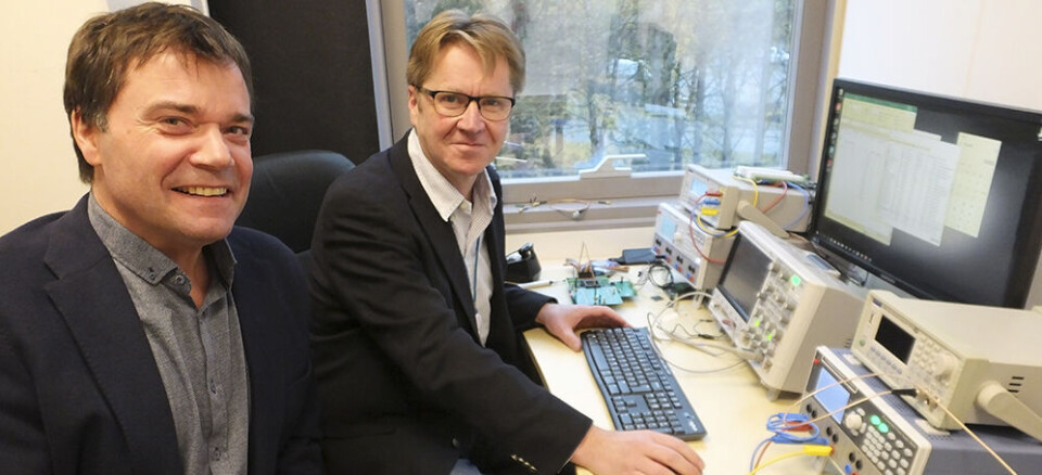 Grunderne Vegard Wollan og Gaute Mykebust i MyWo AS kan glede seg over 25 friske EU-millioner for videreutvikling og produksjon av aXiom-familien. Foto: Einar Karlsen/Elektronikk.