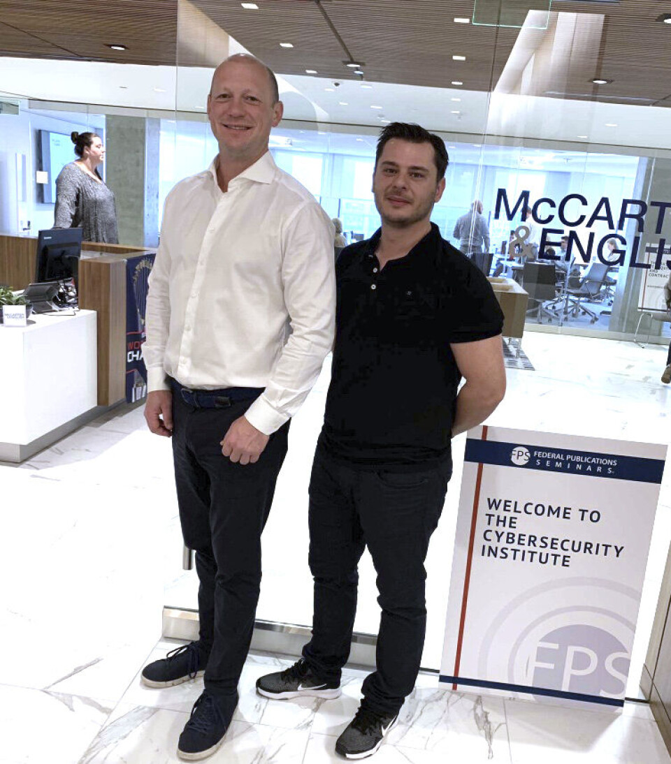 Didrik Bech og IT-sjef Robert Kurti på Cyber Security Institute, Washington DC, fra da de gjennomgikk cybersikkerhetskurs.