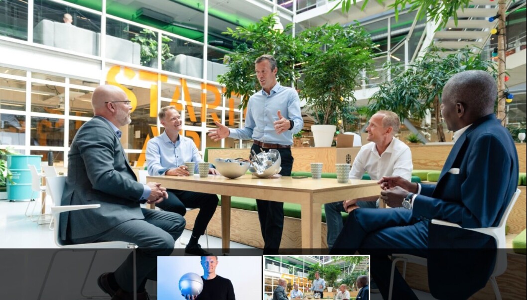 Heimdall får økonomisk hjelp: F.v. Jon T. Berg, partner Sarsia Seed Brage W. Johansen, adm dir (CEO) Øyvind Teigen, teknologidirektør (CTO) Knut Sandven, driftsdirektør (COO) Patrick Sandahl, investeringsdirektør Investinor Heimdall får økonomisk hjelp: F.v. Jon T. Berg, partner Sarsia Seed Brage W. Johansen, adm dir (CEO) Øyvind Teigen, teknologidirektør (CTO) Knut Sandven, driftsdirektør (COO) Patrick Sandahl, investeringsdirektør Investinor