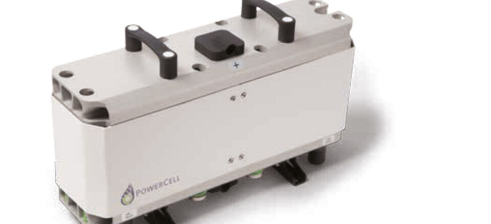 Brenselscelle-stakker som denne fra Powercell skal inngå i et nytt joint venture sammen med Hexagon og Nel.