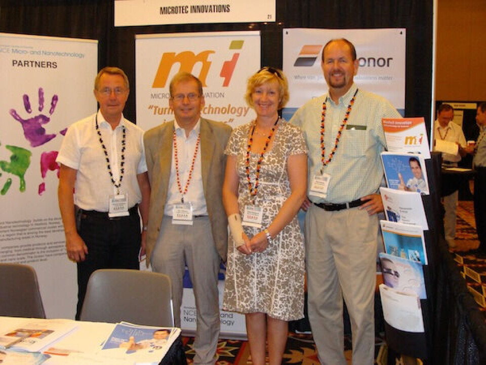 NCEs representanter på plass i New Mexico (F.v.): Henrik Jacobsen, Instituttleder IMST, Professor Per Øhlckers HVE, prosjektleder klyngeutvikling NCE Sissel Haugseth og daglig leder Stein Ivar Hansen, MicroTech Innovation.