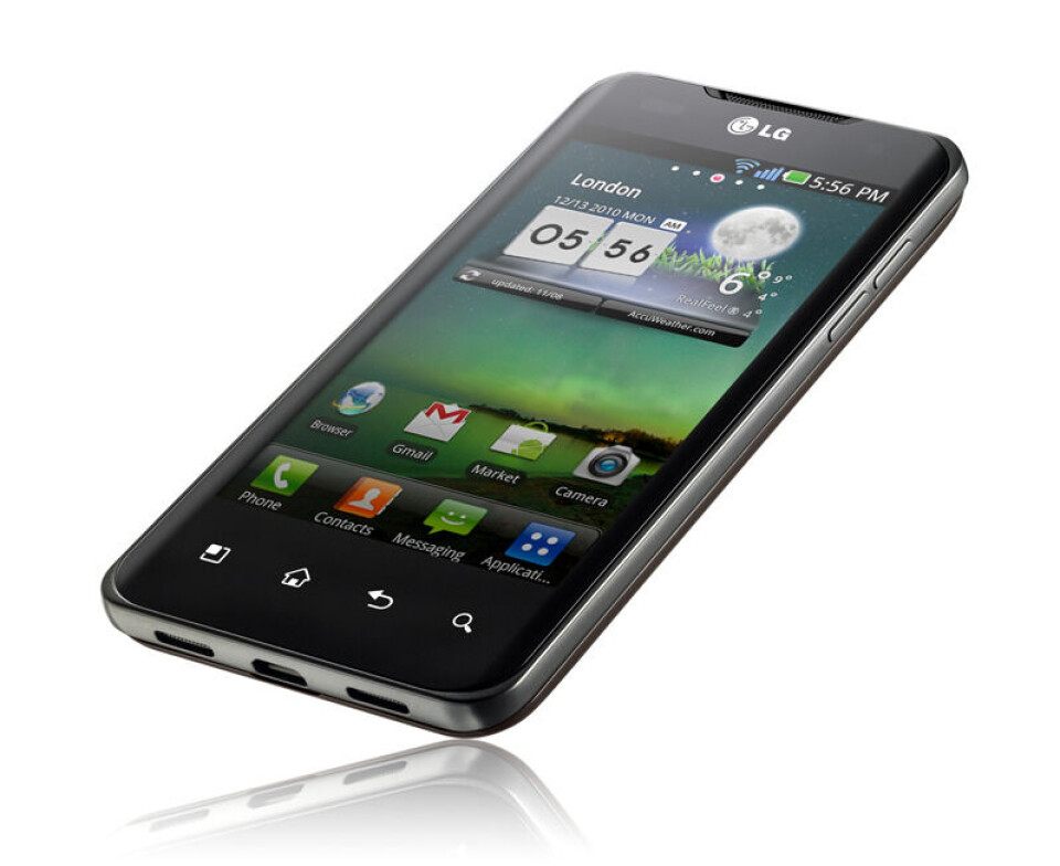 LG Optimus 2x, verdens første smarttelefon med to prosessorkjerner.