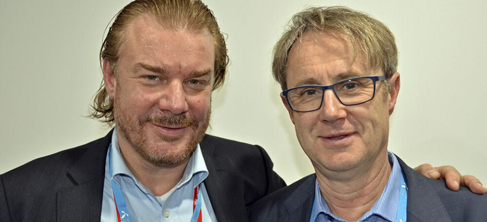 Telenors teknologidirektør Magnus Zetterberg (t.v.) og dekningsdirektør Bjørn Amundsen.