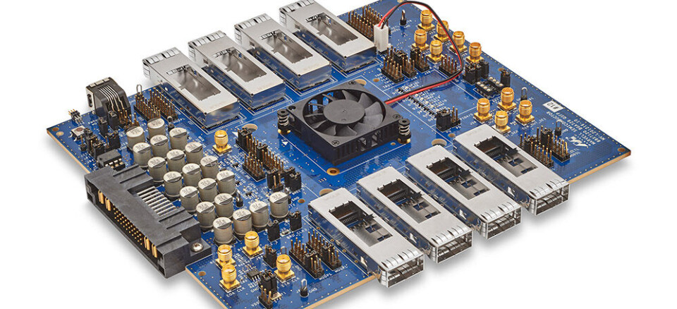 Mouser skal distribuere Marvell Semiconductor globalt. Her representert ved Marvell Alaska C 88X7120 50G PAM4 PHY Transceiver evalueringskort. Foto: Marvell Semiconductor.