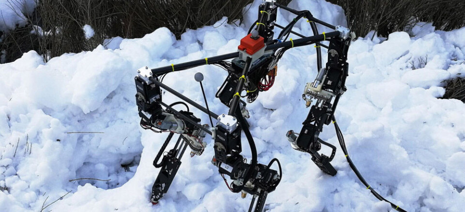 På festivalen kan du oppleve DyRET, en ganske stor robot som selv har lært seg å gå. Den er utviklet av studenter på Institutt for informatikk på UiO for å forske på evolusjonen av gangarter. (FOTO: UiO)
