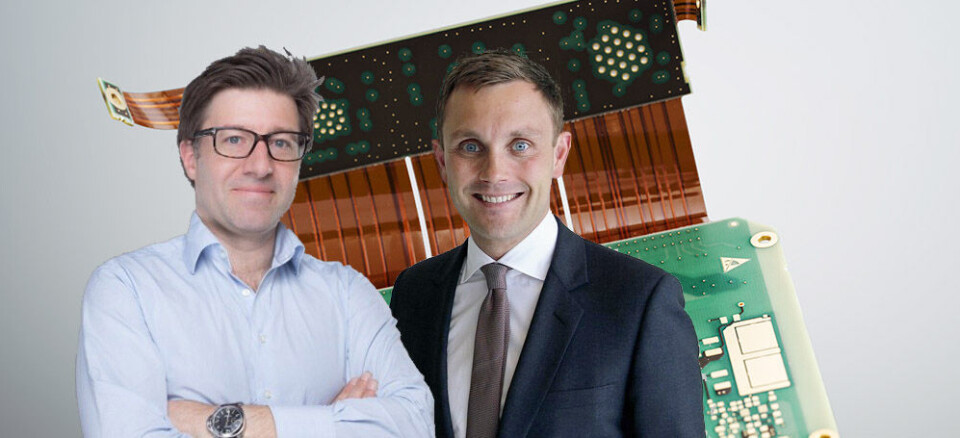 F. v.: Jacob Nordan og Torkild Hebbert Haukaas går inn i styret til Elmatica.Foto: LinkedIn/privat/Statsministerens kontor/Elmatica (M).