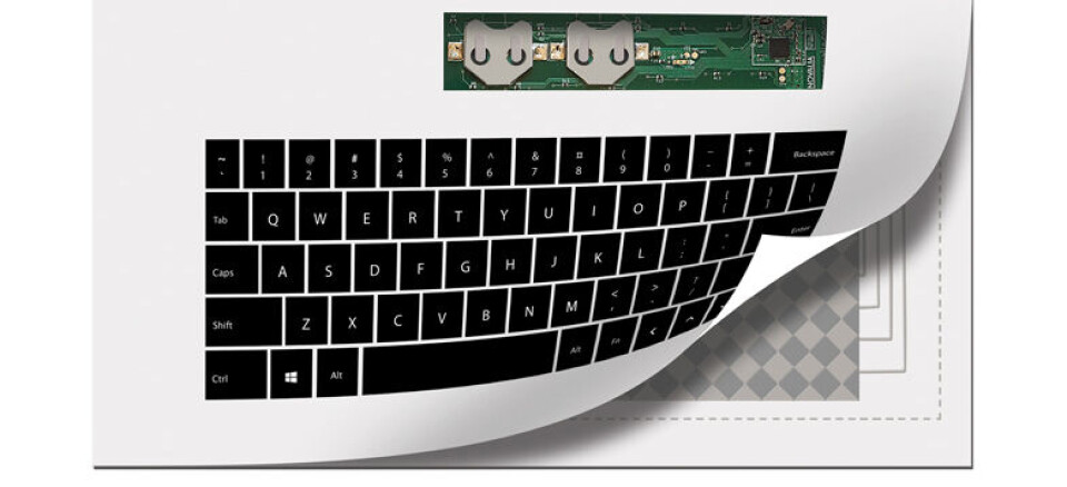 Med den vanlig papirtrykkeprosess er det mulig å få et tastatur som kommuniserer med utstyr via lavenergi Bluetooth.