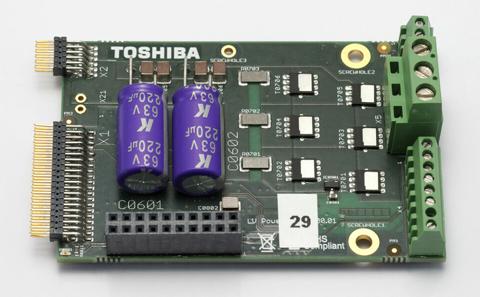 Figur 5: Lavspenningskortet med den nyeste generasjonen U-MOSIX-H TPW3R70APL MOSFET som støtter motorer på opptil 200 W.