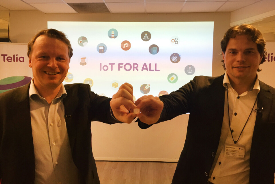 Jon Christian Hillestad (t.v.) og Erik Fossum Færevaag tilbyr nye IoT-muligheter med norske trådløse sensorløsninger.