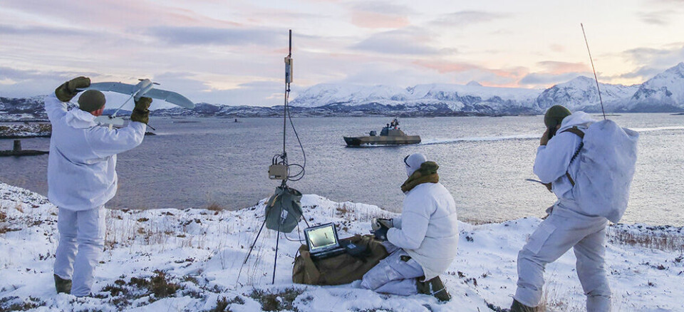 En korvett på skyteøving med Hæren og Luftforsvaret. Foto: Forsvaret