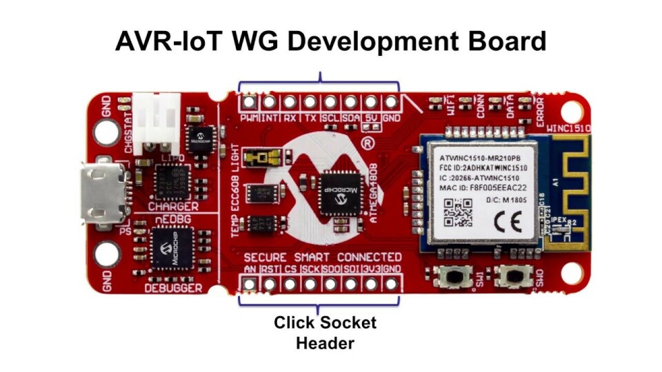 Det nye AVR-IoT WG utviklingskortet er utviklet i samarbeid med Google Cloud, og skal gjøre det mulig å lage en sikker skytilkoplet applikasjon på noen minutter.