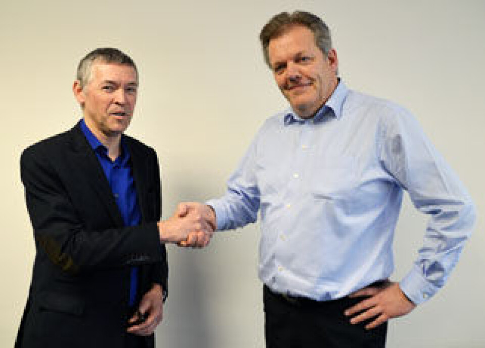 Ivo Kauffmann, CEO i C.N.Rood og Svein Hermansen, CEO i Nortelco, møttes med et håndtrykk da avgjørelsen var tatt.