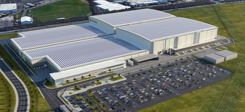 Arkitektens illustrasjon av den nye gigafabrikken i Sunderland.