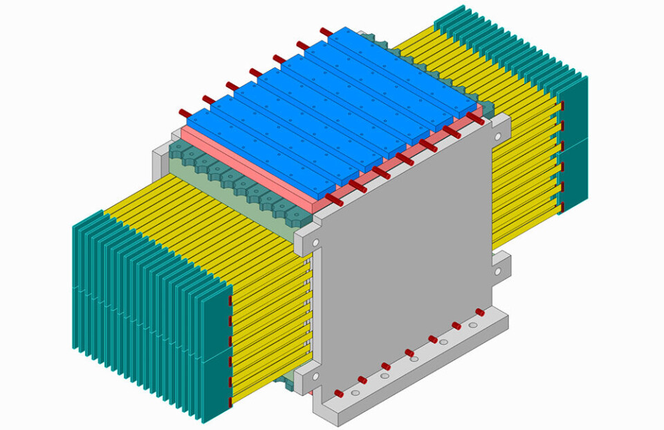 Figur 3: 3D-modell av proton CT prototypen. Laget av Hesam Shafiee ved Høgskolen på Vestlandet.