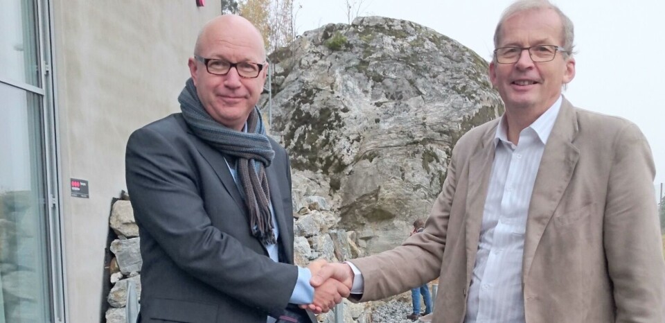 Roger Dalseg (t.v.) og Per Øhlckers er meget fornøyd med tildelingen av prosjektet, som også kan få betydning for klyngens søknad om GCE-status (global centre of excellence).