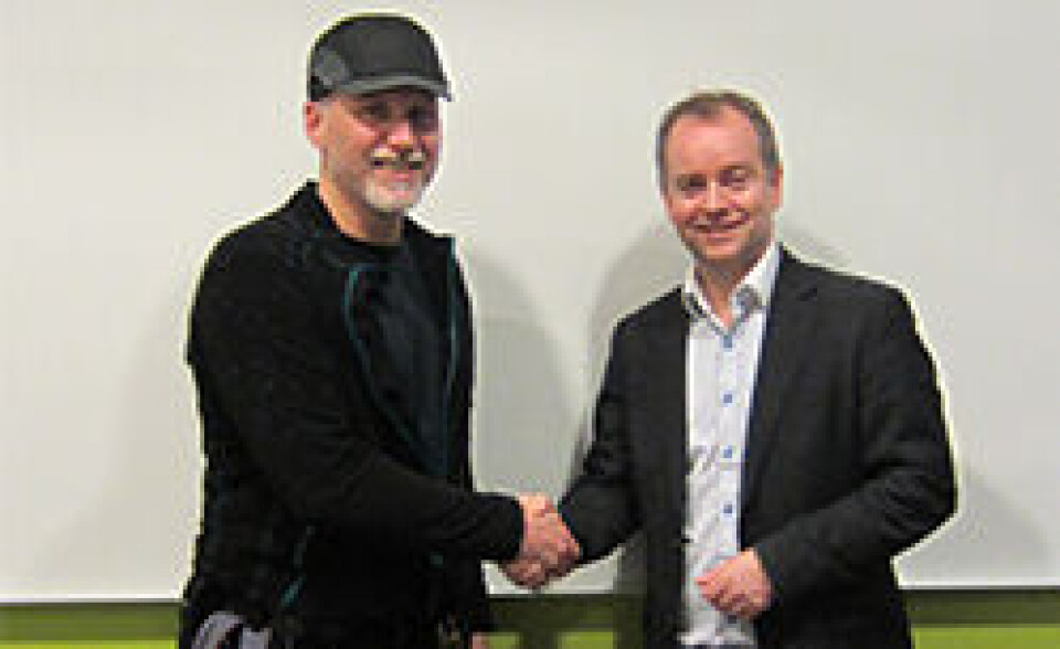 Arnstein Jensen, teknisk sjef Norwegian Crystals, og Einar Alexander Andersen, salgssjef EAM Prevas AS.