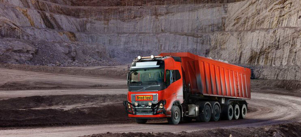 Brønnøy Kalk AS tester nå seks førerløse lastebiler for kalktransport. De skal i drift mot slutten av 2019. Foto: Volvo Trucks.