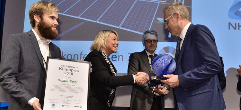 Scatec Solar mottok Næringslivets klimapris 2015 onsdag.