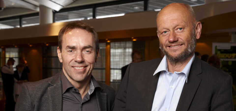 Svein Hjelmås, prosjektdirektør i Eliaden 2016 ( t.v.) og adm. direktør Stien Lier Hansen i Norsk Industri skal løfte industriområdet på Eliaden 2016. Foto: John Petter Reinertsen/Eliaden