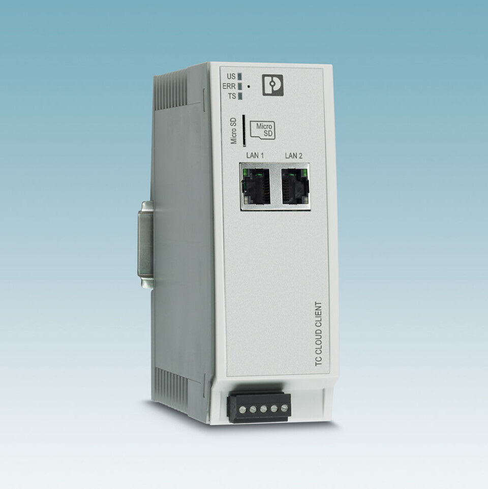 Fjernvedlikeholdsmodulene TC Cloud Clients fra Phoenix Contact forbinder maskiner via Internett med mGuard Secure Cloud.