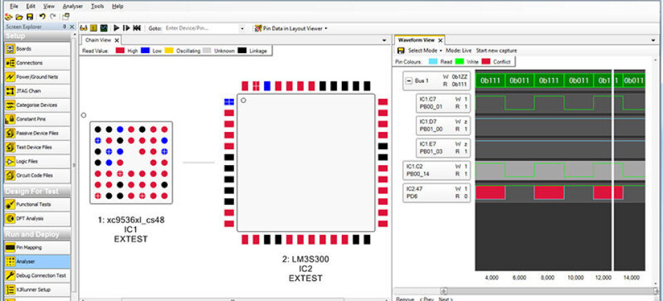 Ser signalet i sanntid via Boundary Scan