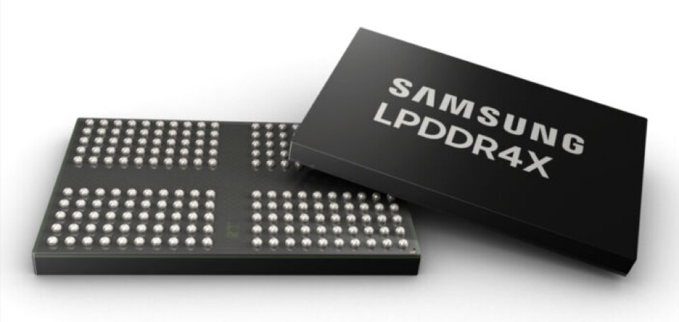 Samsung var fortsatt på topp i 2018, ikke minst takket være et blomstrende DRAM-marked, her representert ved deres 16Gb LPDDR4X DRAM i 10 nm prosess som gikk i volumproduksjon i fjor.