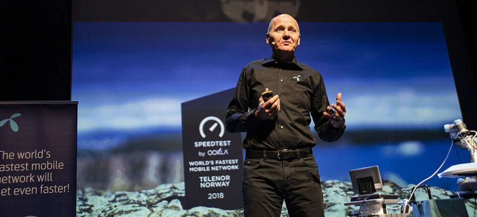 Konsernsjef Sigve Brekke fra da Telenor åpnet 5G-pilot i Kongsberg.