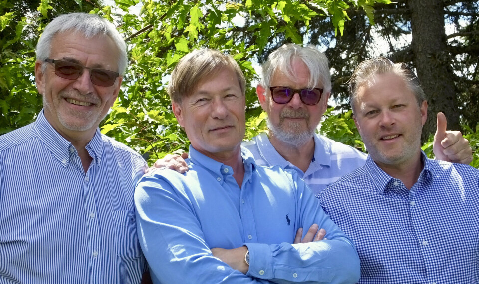 Vi skal bygge industri i Norge basert på grafén, sier f.v. Stein Erik Bjørnerud (Freber Elektronikk), Bjørnar Iversen (Vili Vé Group), Jan Erik Hennum (Freber Elektronikk) og Morten M. Bakken (Vili Vé Group).