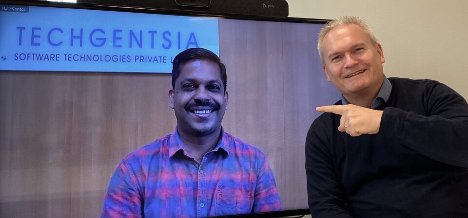 Joy Sebastian i Techgentsia, India og Hans Johan Tofteng møtes nesten daglig på video.