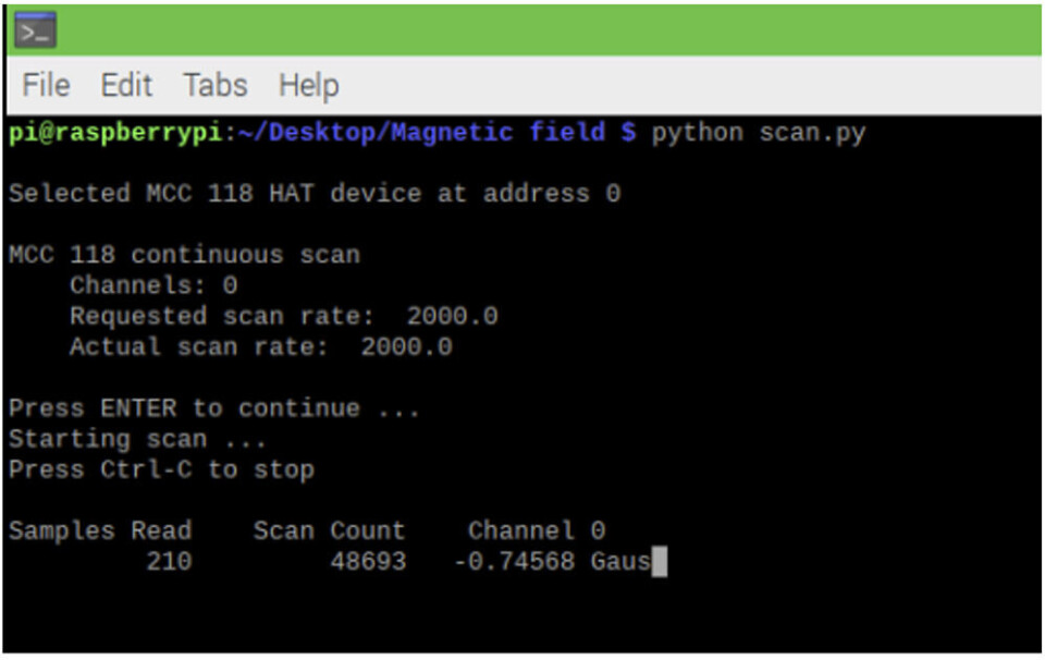 Raspberry PI magnetometer