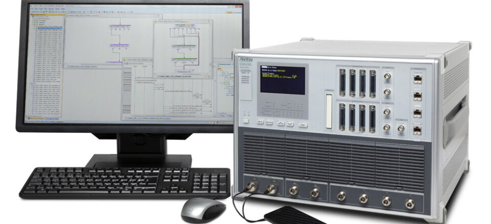 Oppsettet som klarte topphastigheten 1 Gbit/s over LTE-A. Anritsu vil demonstrere dette under Mobile World Congress i Barcelona denne uken.