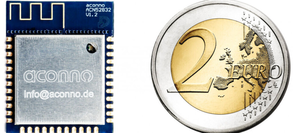 Hovedproduktet til aconno: ACN52832, en Bluetooth Smart-modul med systembrikke fra Nordic Semiconductor.