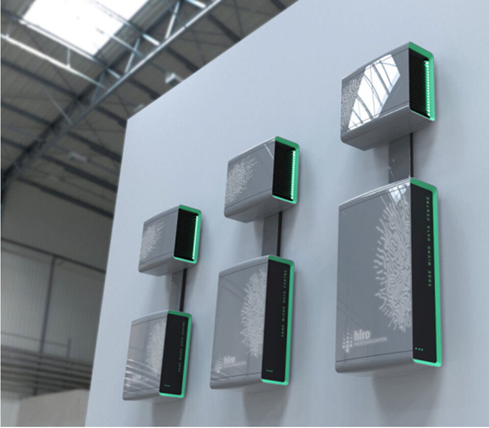 Figur 2: HIROs EMDC (Micro Data Centre)-design er kompakt og bærbar, og kan plasseres i en rekke miljøer. Eksempler, fra venstre: EMDC8 1,5kW, EMDC16 3kW og EMDC24 4,5kW.