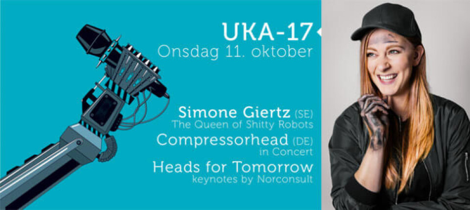 11. oktober er Norconsult «Dagens Bedrift» under UKA i Trondheim. I tillegg til Compressorhead og Simone Giertz, byr Norconsult på en rekke spennende foredrag om innovasjon og ny teknologi, fremført av egne medarbeidere.