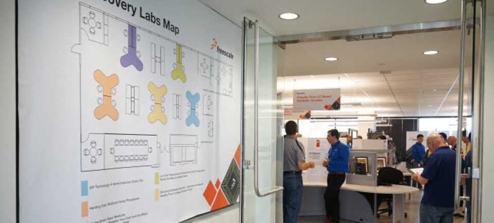 Drømmejobben? Å få gå videre med «ville» ideer på ett av Freescales Discovery Labs. Det andre laboratoriet ble nylig åpnet i Toulouse, Frankrike. Foto: Freescale.