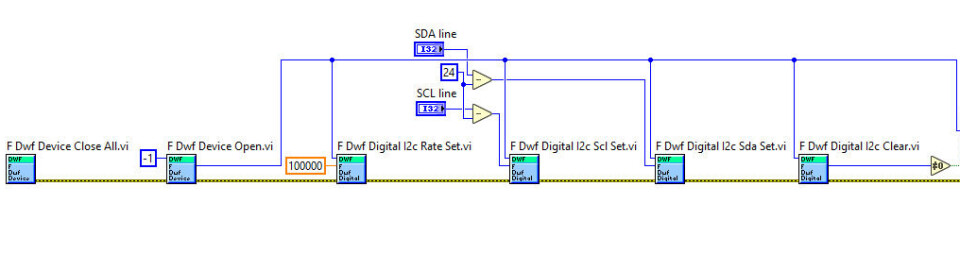 Spionerende I2C-kommunikasjon mellom temperatursensoren og Arduino gjennom Digital Discovery og NI LabVIEW