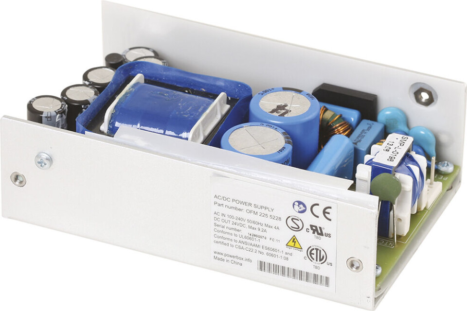 Figur 4 – 225W kraftforsyning (Powerbox OFM 225) basert på One Step Conversion technology.