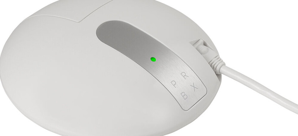 Ekstern kraftforsyning for hjemmebasert helseutstyr (Powerbox EXM 225) designet i halvlinseform for integrasjon i hjemmesykepleie og pasientkomfort.