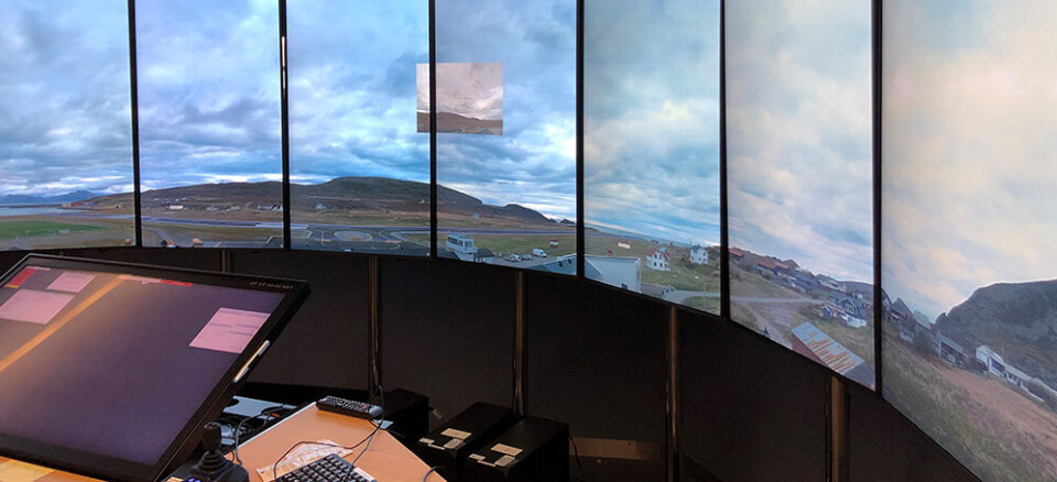 Hasvik lufthavn sett fra Remote Towers Centre i Bodø.
