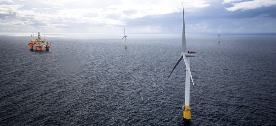 Equinor og SINTEF inngår sin første strategiske samarbeidsavtale som omfavner flere områder, som dette Hywind-konseptet. Illustrasjon: Equinor