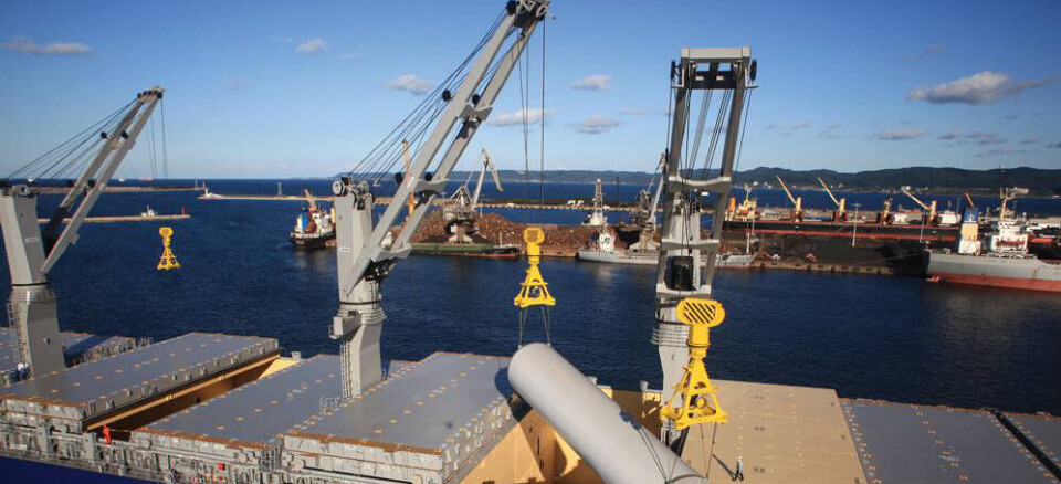 Nå er godkjenning på plass og leveranse av batterisystemer til Grieg Stars' kraner, drevet av en diesel-batteri hybridløsning, kan leveres. (Foto: Grieg Star)