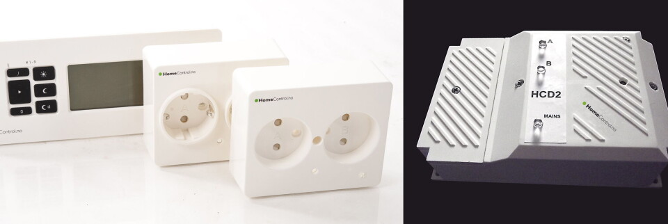 Startsett HC 1( m/panel og to stikkontakter) og smart koblingsboks HCD 2 fra HomeControl.no.