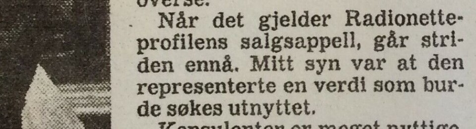 «Jeg satser på Tandberg», men...